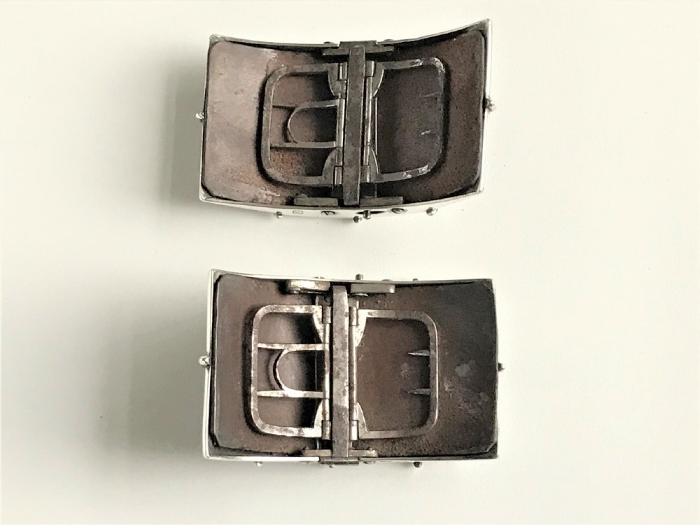 A handsome pair of 18th Century silver shoe buckles View V