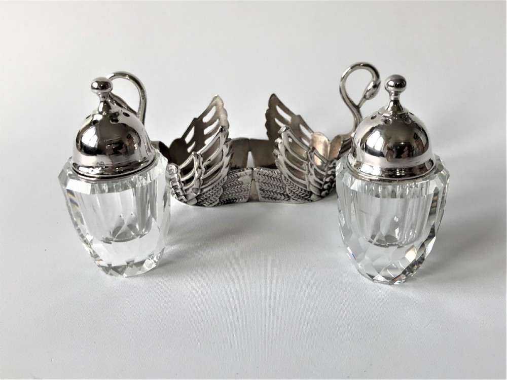 A gorgeous German silver salt & pepper cruet View IV