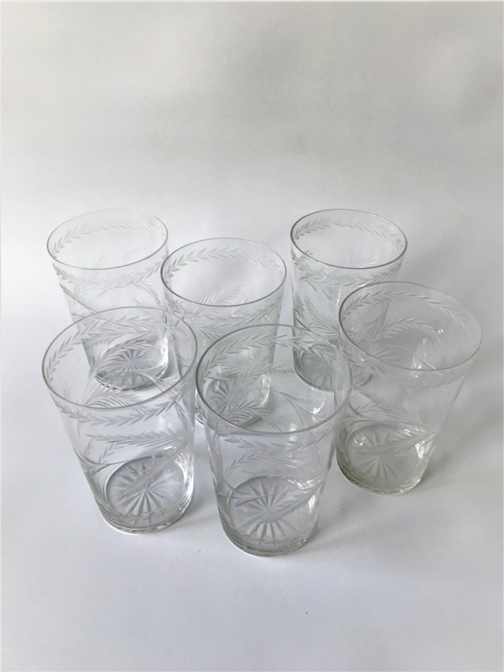 A charming set of 6 Edwardian water/lemonade glasses View II