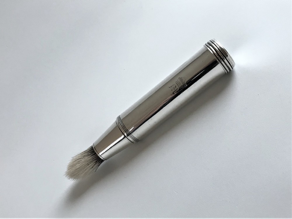 A handsome William IV silver travelling shaving brush View V