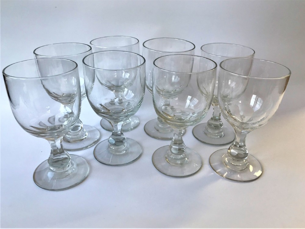 A set of 8 large Victorian wine rummers/goblets
