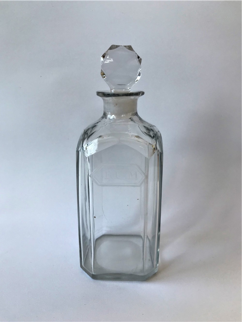 A superb Georgian etched Rum decanter View II