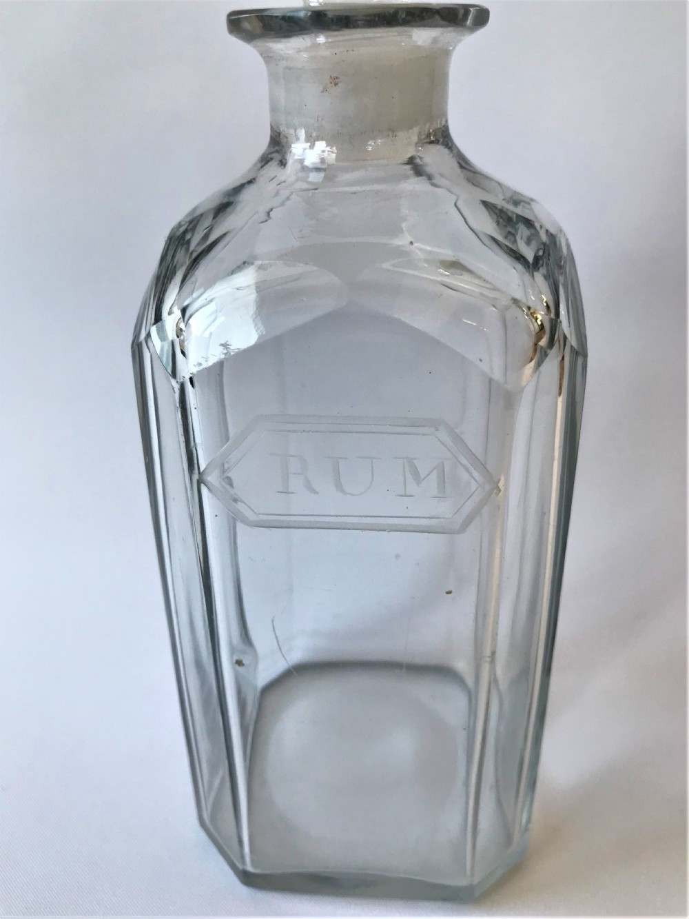 A superb Georgian etched Rum decanter View IV