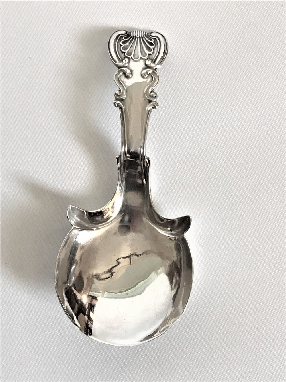 An unusual design Georgian silver caddy spoon View IV