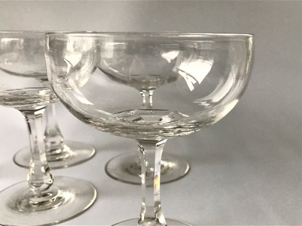 A set of 6 stylish Victorian cut glass champagne bowls View V