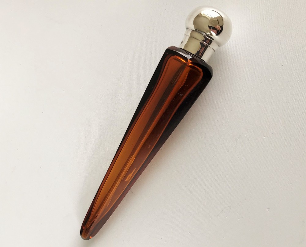 An unusual Victorian silver mounted amber scent flask View III