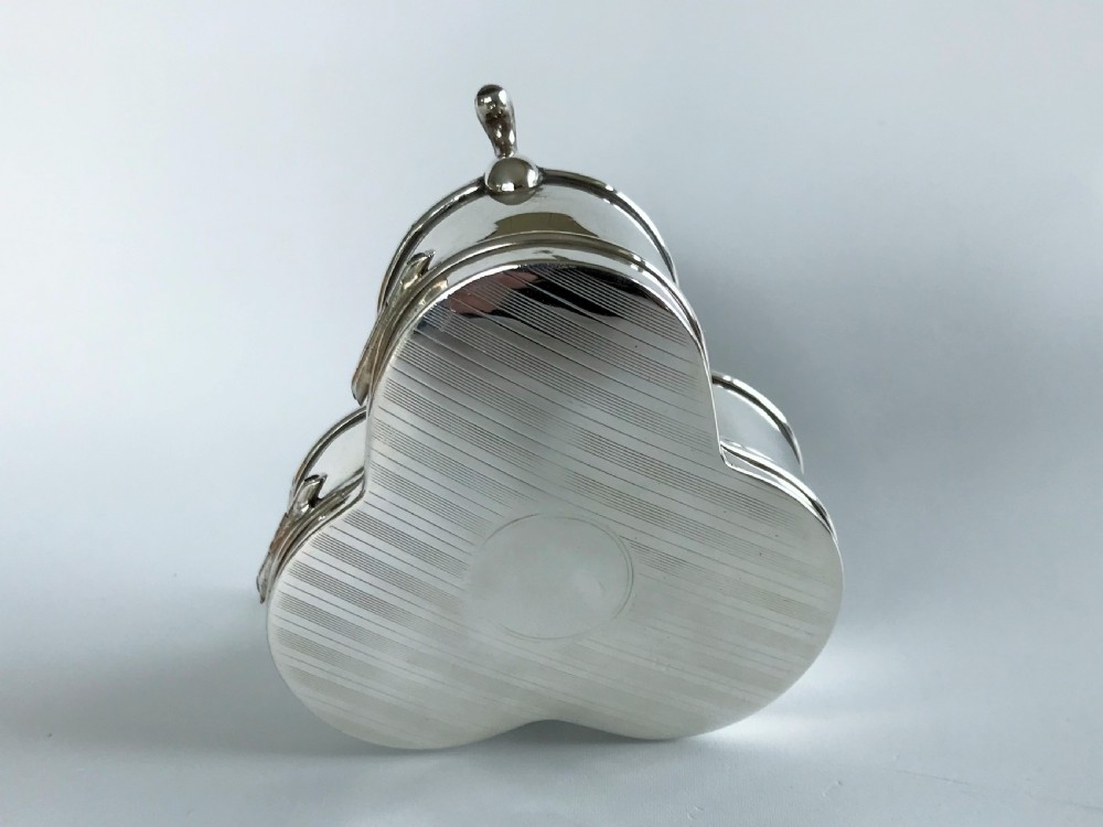 A delightful silver trefoil trinket box View IV