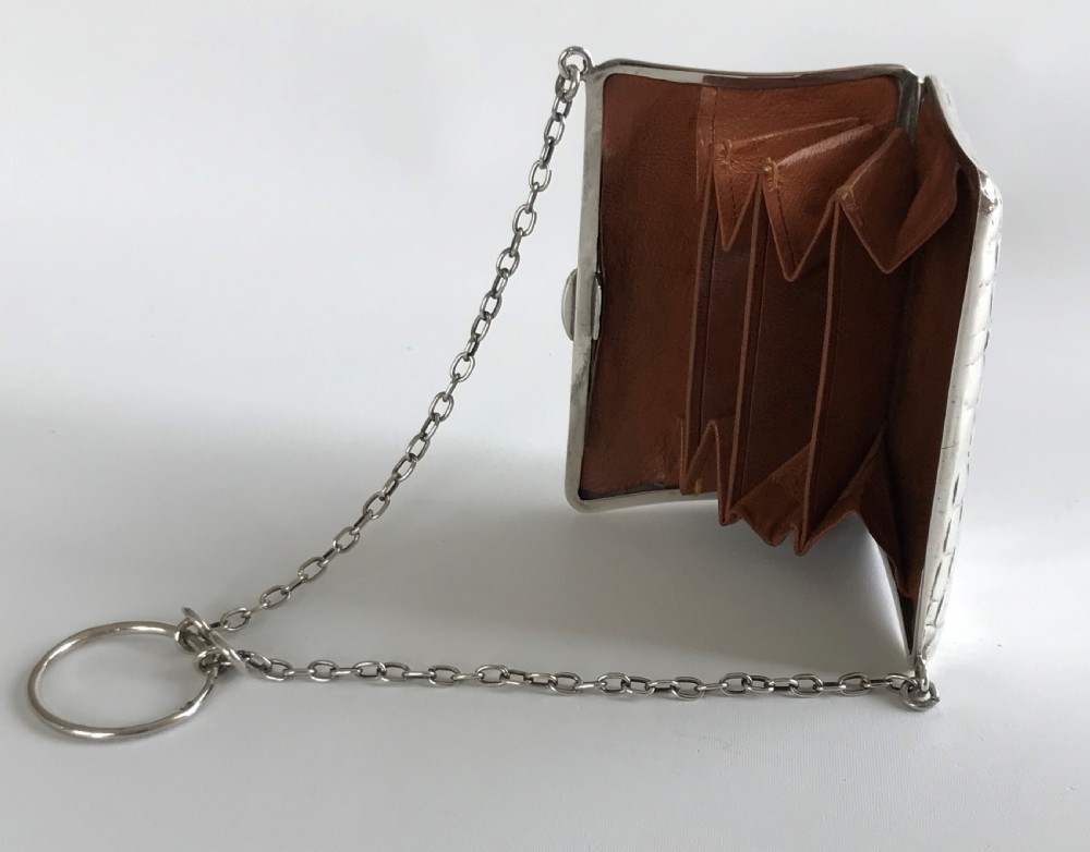 A superb Edwardian Chester silver cocktail purse  View V