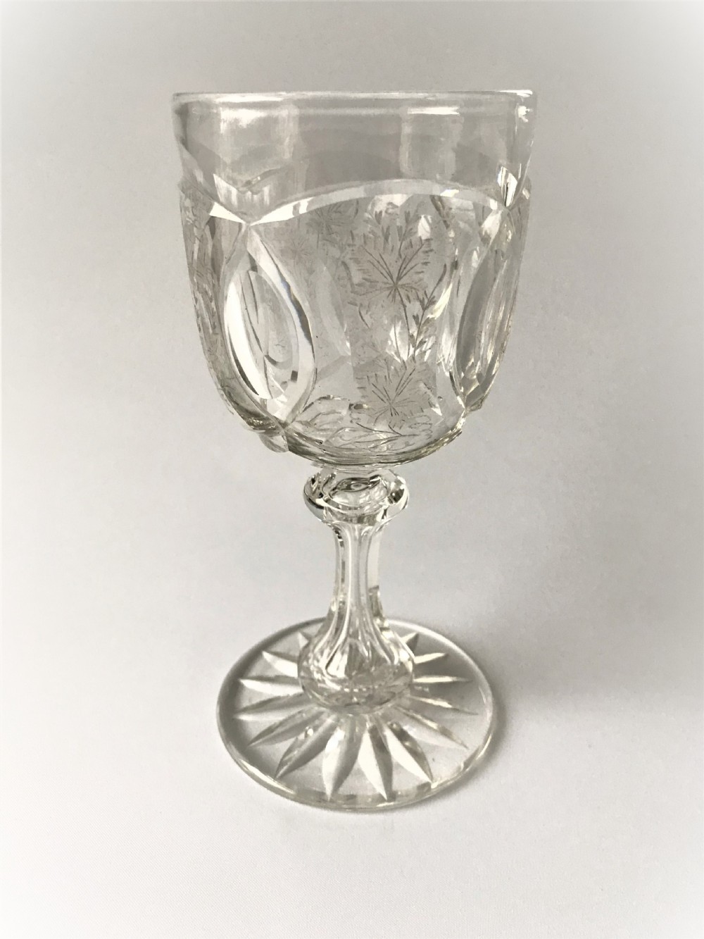 A fabulous Victorian cut & etched goblet
