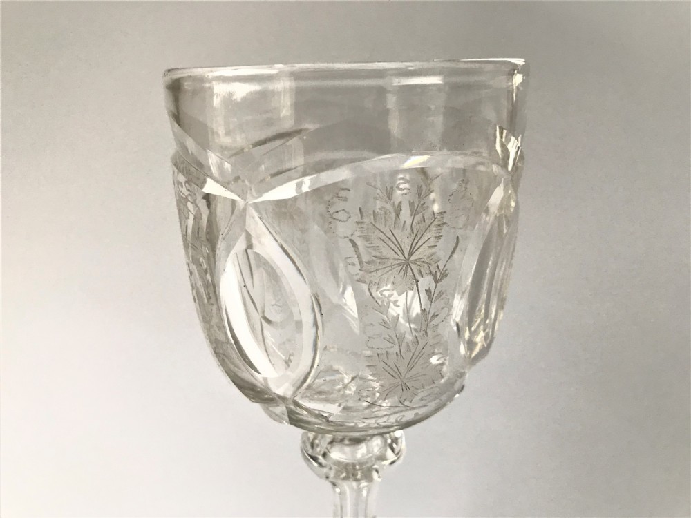 A fabulous Victorian cut & etched goblet View III