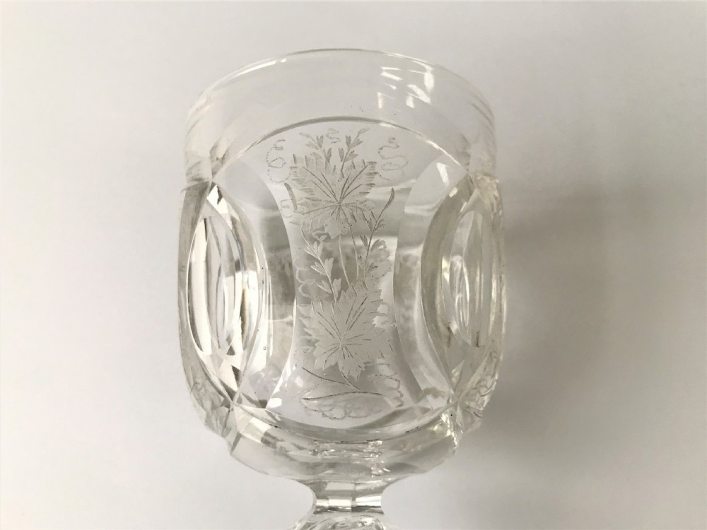 A fabulous Victorian cut & etched goblet View V