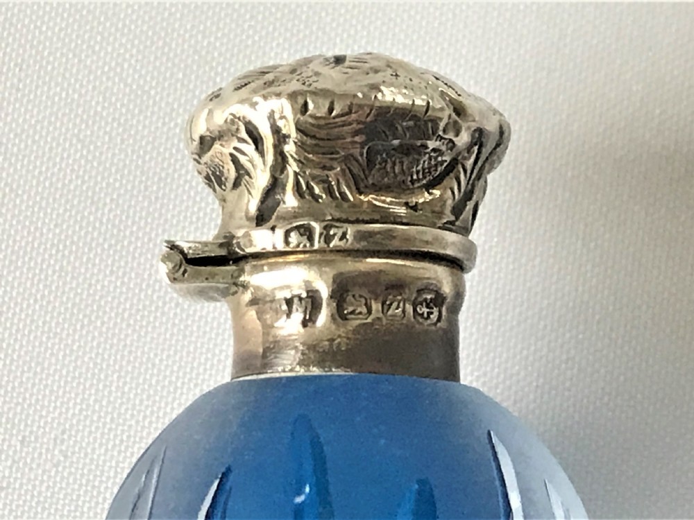 A superb Victorian silver & satin glass scent flask View IV