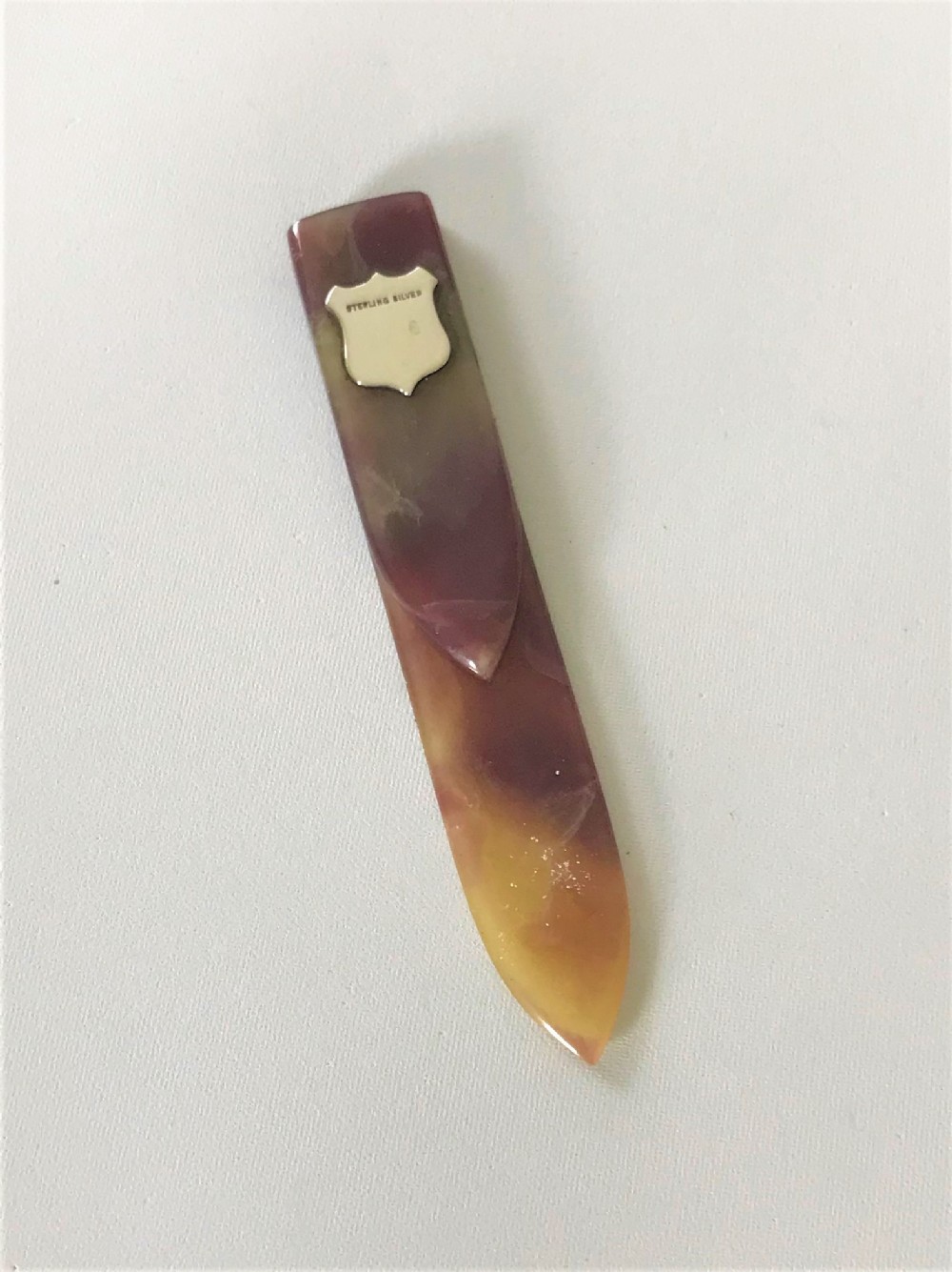 A delightful Art Deco Sterling silver mounted bookmark