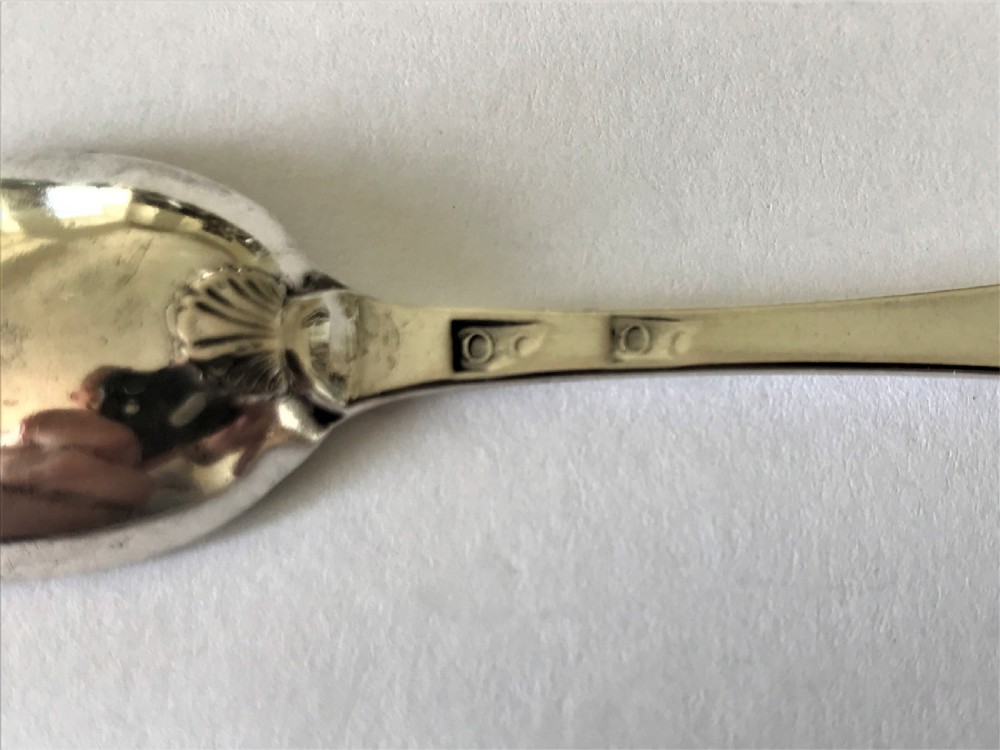 A rare set of 4 Irish 18th Century demi-tasse spoons View V