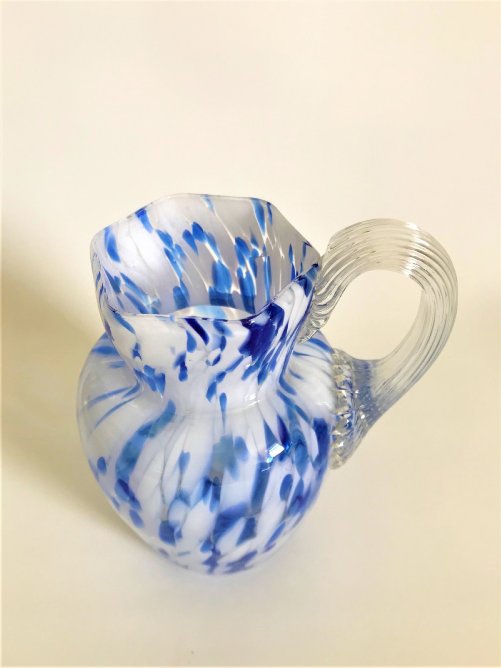 A Victorian blue & white glass bedside set View IV