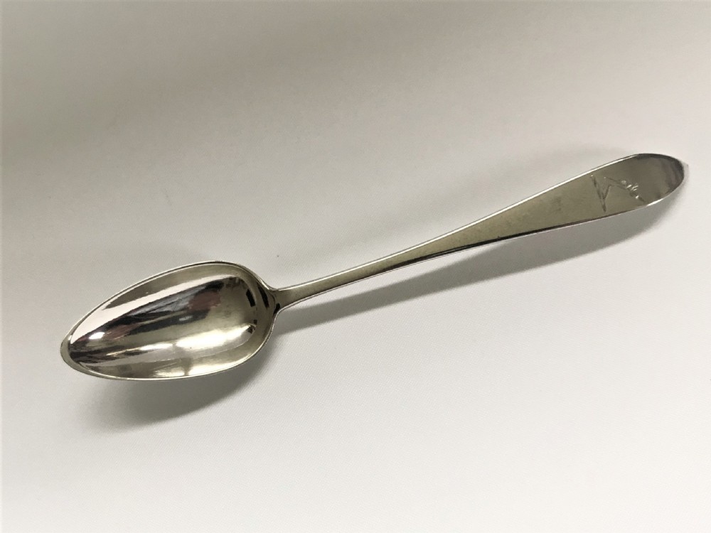A rare 18th Century Cork Assayed silver teaspoon