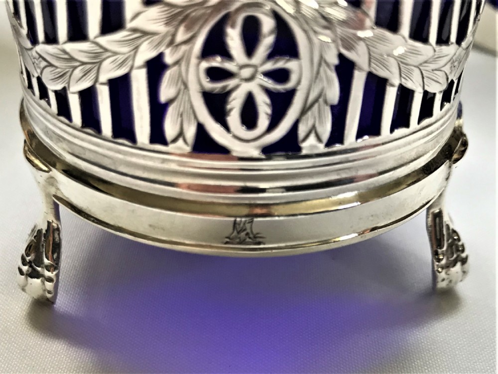 A superb pair of 18th Century silver condiment tubs View IV