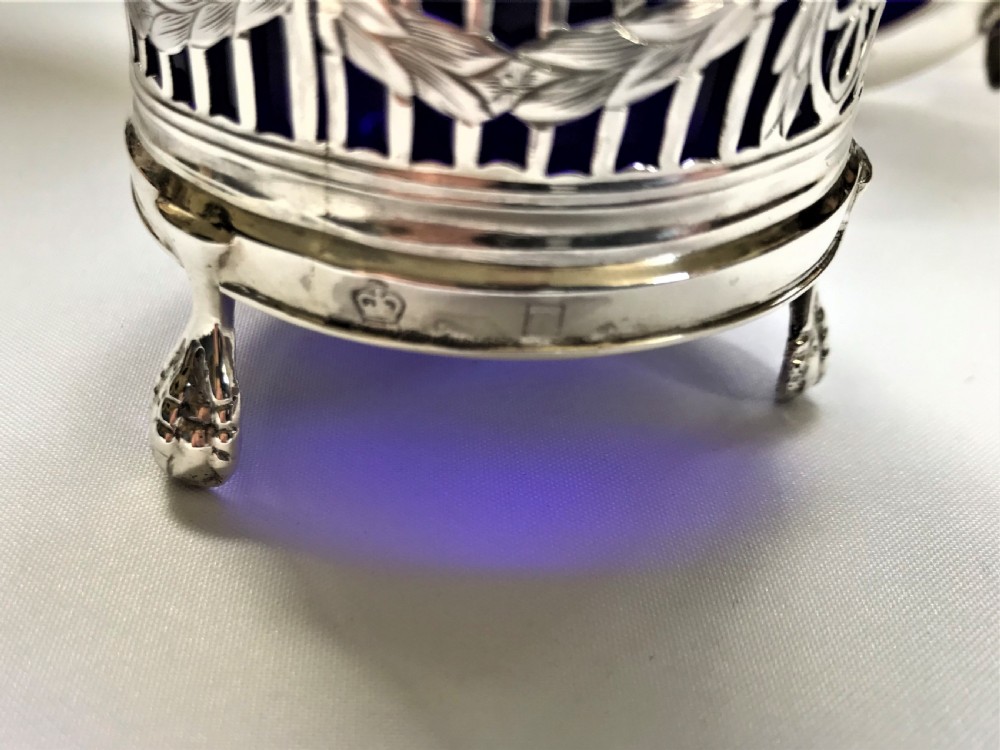 A superb pair of 18th Century silver condiment tubs View V