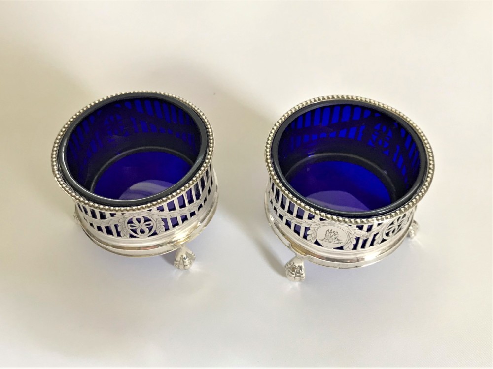 A superb pair of 18th Century silver condiment tubs View VII