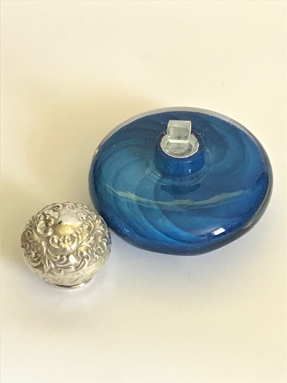 A lovely Victorian silver mounted scent bottle View IV