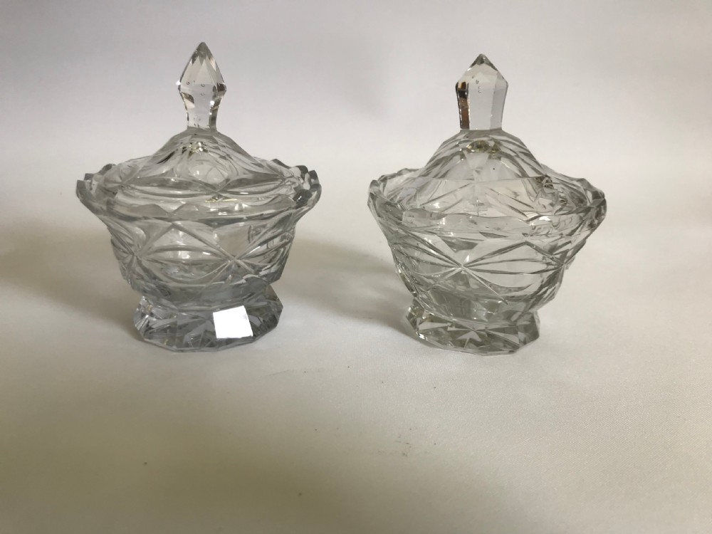 A superb pair of Georgian lidded condiment pots View III
