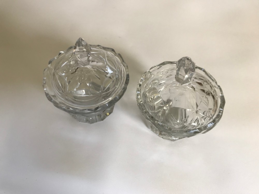 A superb pair of Georgian lidded condiment pots View X