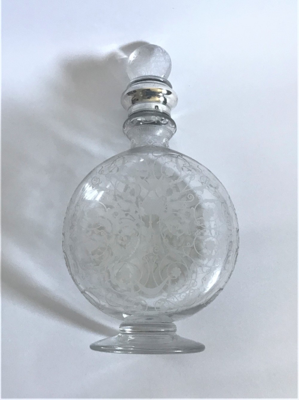A fabulous Baccarat silver mounted Moonflask decanter View VI