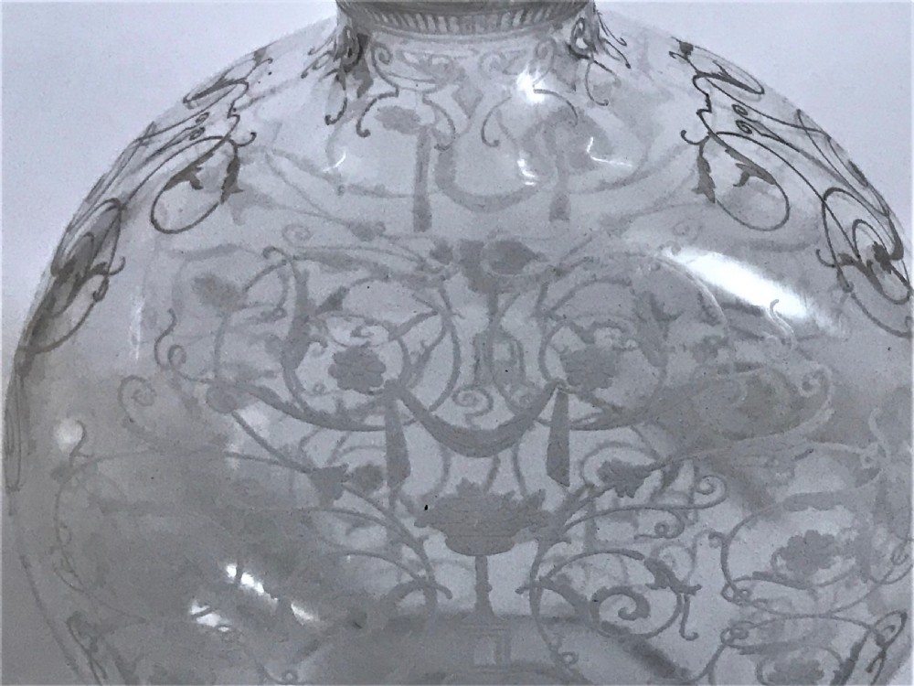 A fabulous Baccarat silver mounted Moonflask decanter View VII