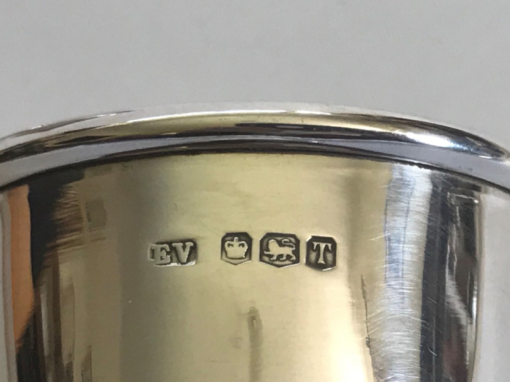 A delightful pair of twin silver egg cups View IV