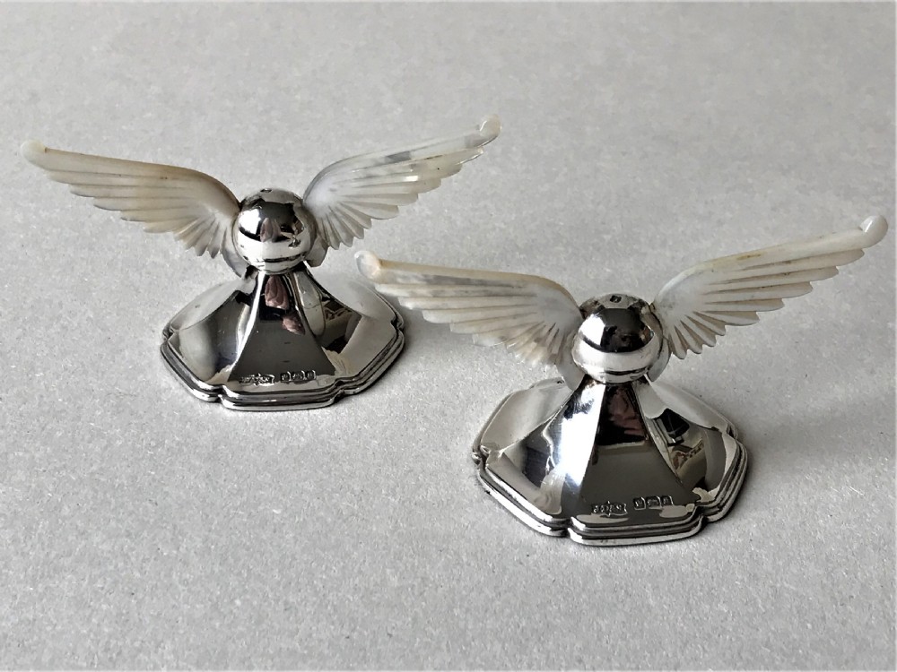 A Stunning Pair Of Edwardian Silver & Mother-of-pearl Knife/spoon Rests View VIII