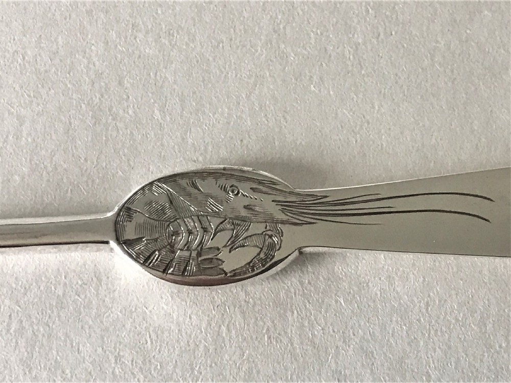 A Rare Set Of Six Hallmarked Silver Lobster Picks View V