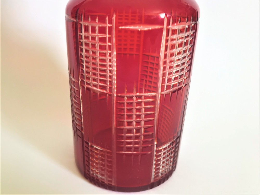 A lovely Ruby glass and silver plate wine bottle View III
