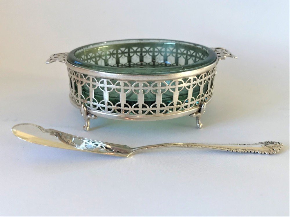A gorgeous silver butter dish and knife View IV