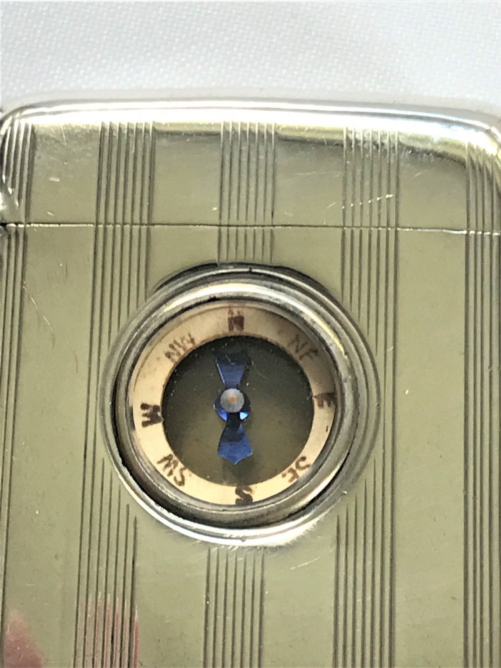 A rare silver vesta & compass combo View II