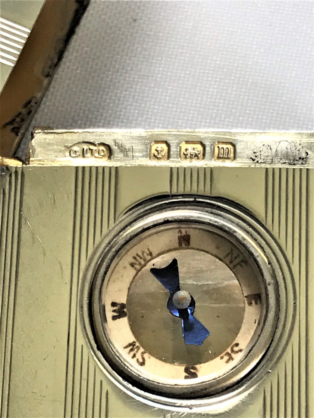 A rare silver vesta & compass combo View V