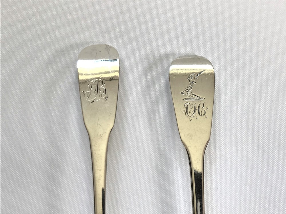 Two 19th Century Irish silver mustard spoons View II
