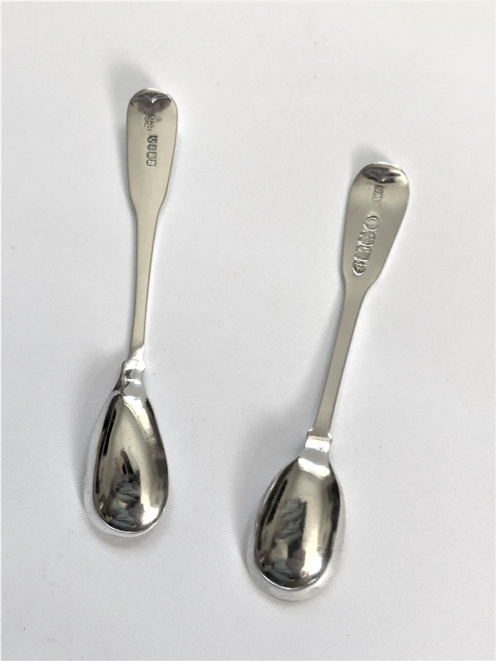 Two 19th Century Irish silver mustard spoons View III