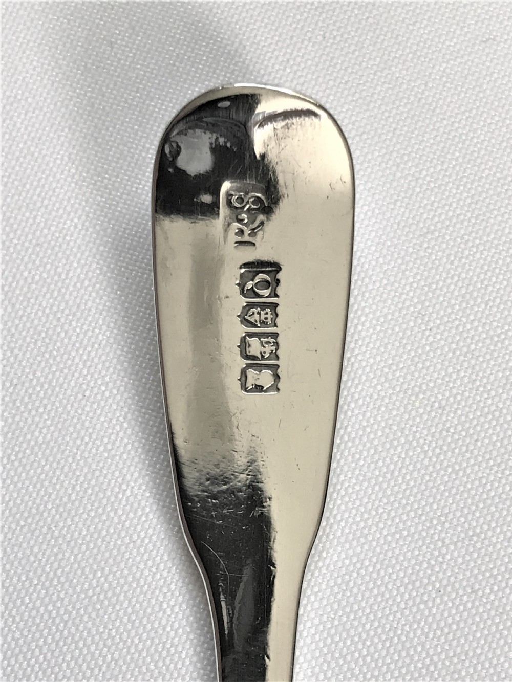 Two 19th Century Irish silver mustard spoons View V