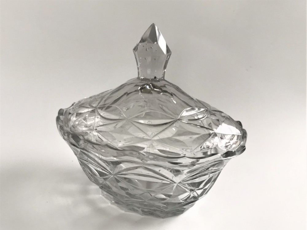 A Superb Irish Georgian Cut Glass Lidded Butter Dish