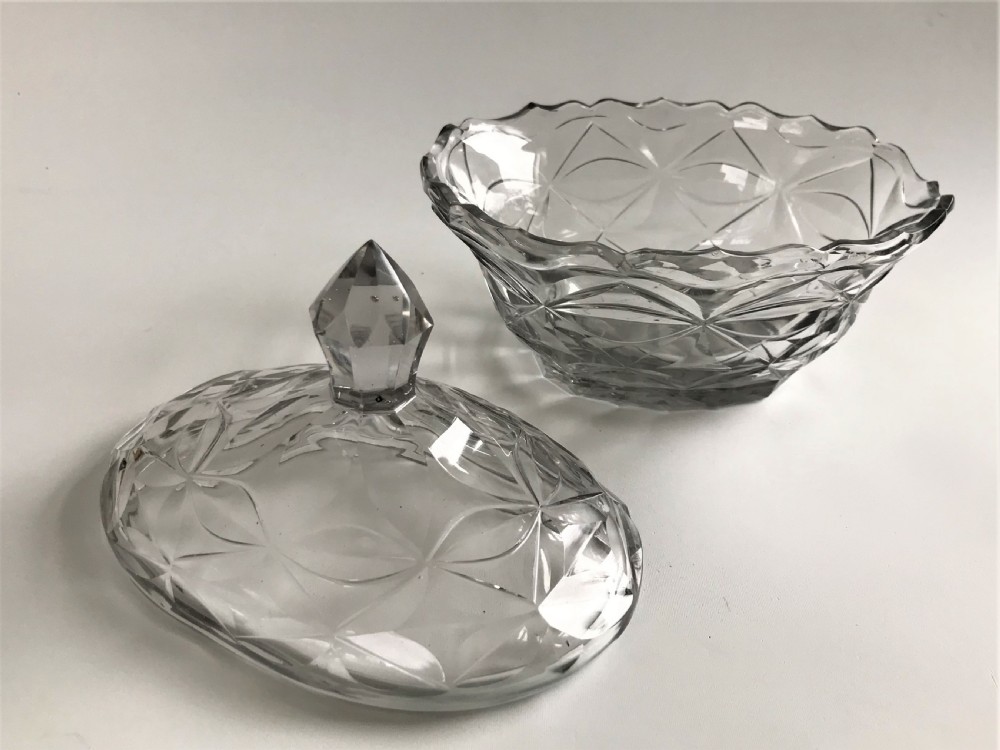 A Superb Irish Georgian Cut Glass Lidded Butter Dish View IV