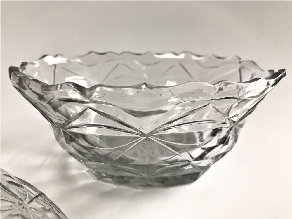 A Superb Irish Georgian Cut Glass Lidded Butter Dish View V