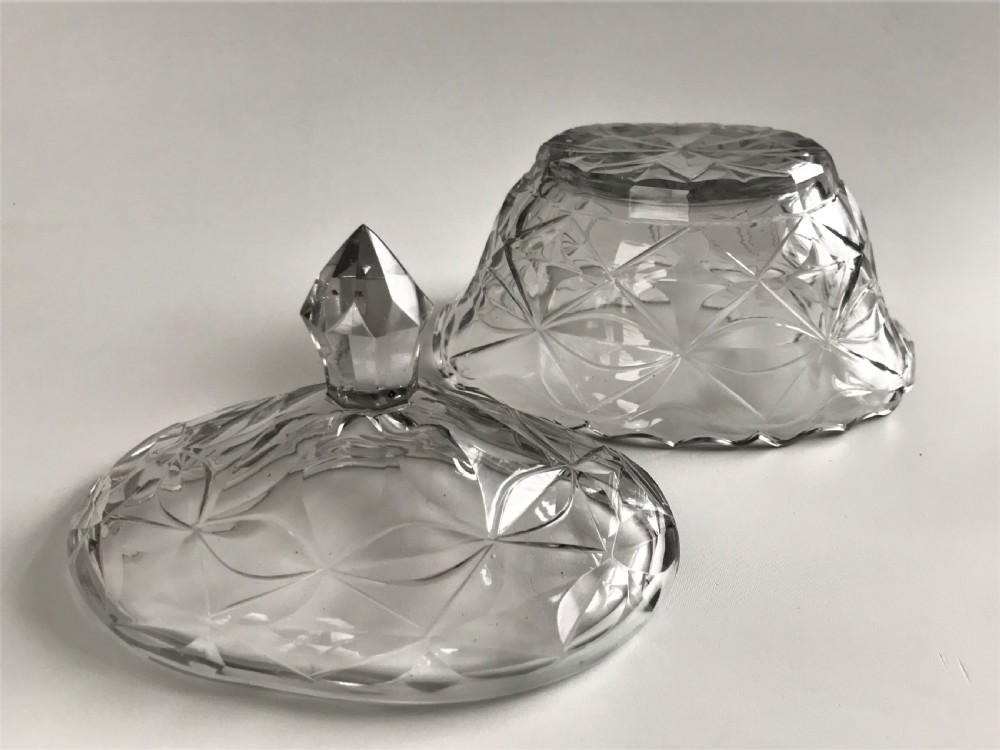A Superb Irish Georgian Cut Glass Lidded Butter Dish View VII