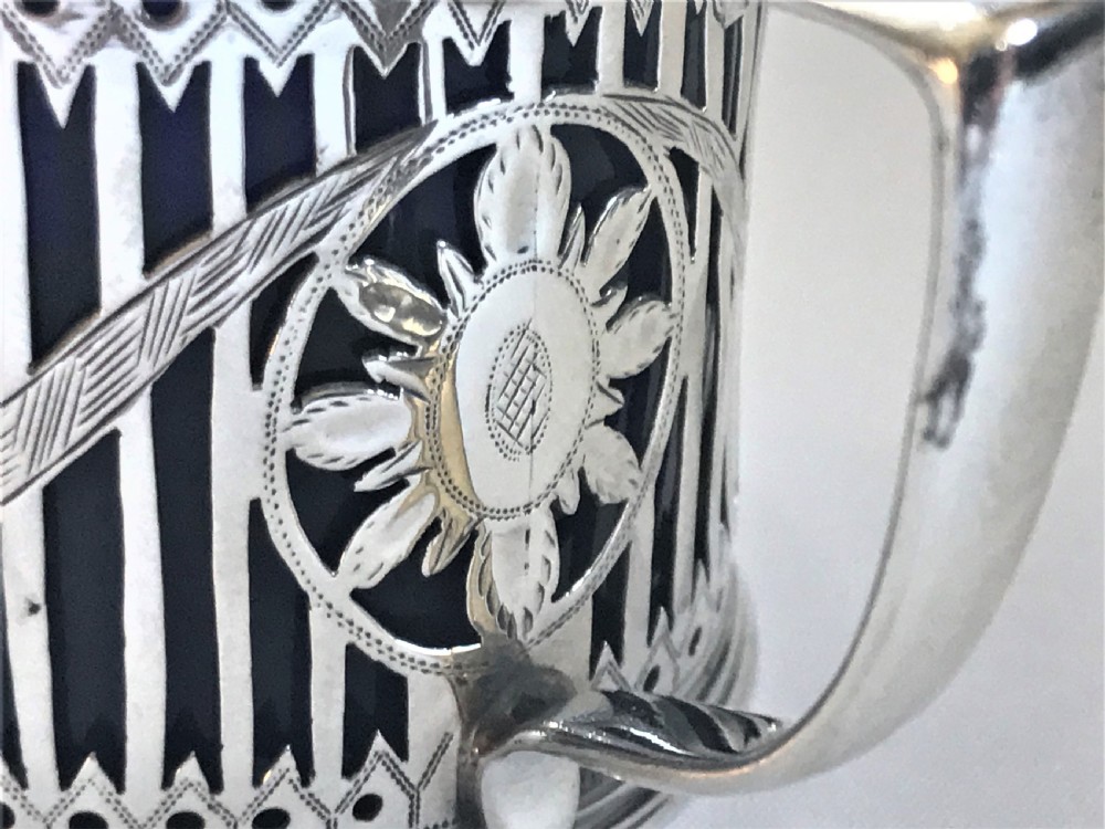 A superb Victorian silver drum mustard & spoon View VIII
