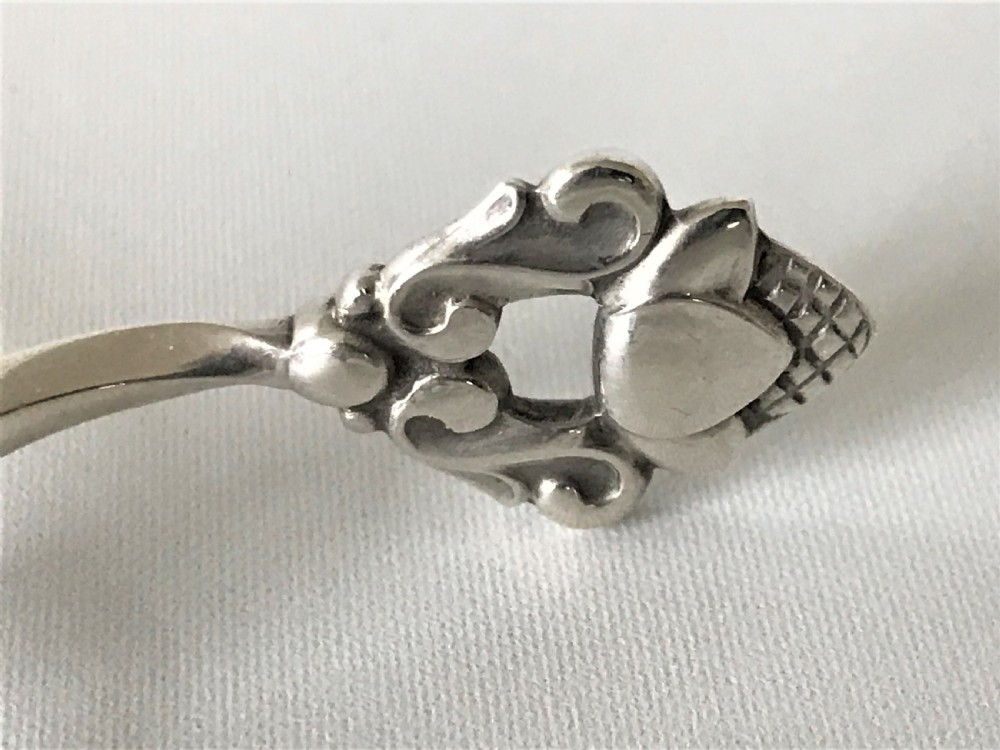 A Fine Pair Of Acorn Pattern Georg Jensen Silver Sugar Nips View III