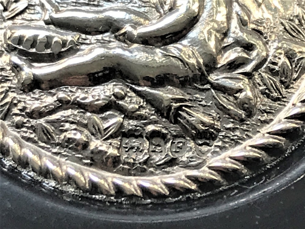 A charming silver & ebony ring/trinket pot View III