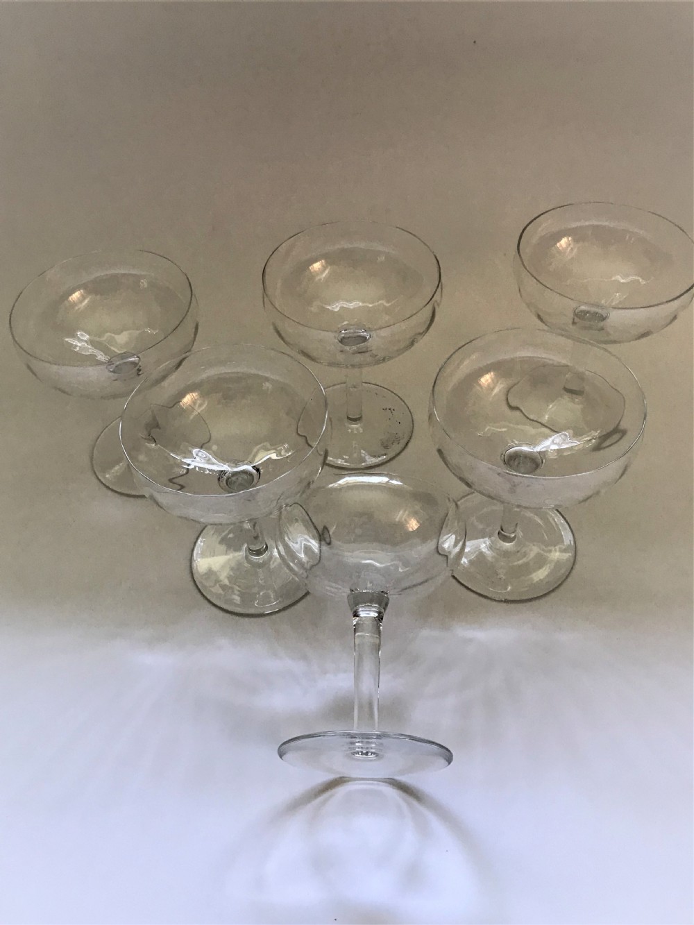 A stylish set of 6 French champagne glasses View V