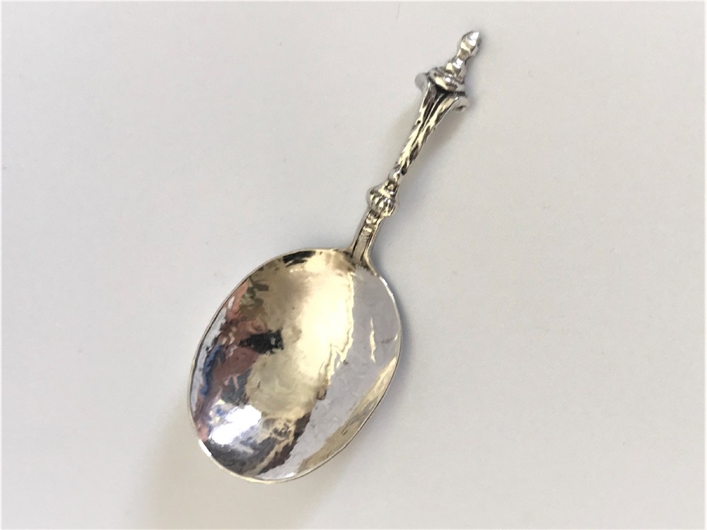 A rare Sybil Dunlop Arts & Crafts silver caddy spoon View II