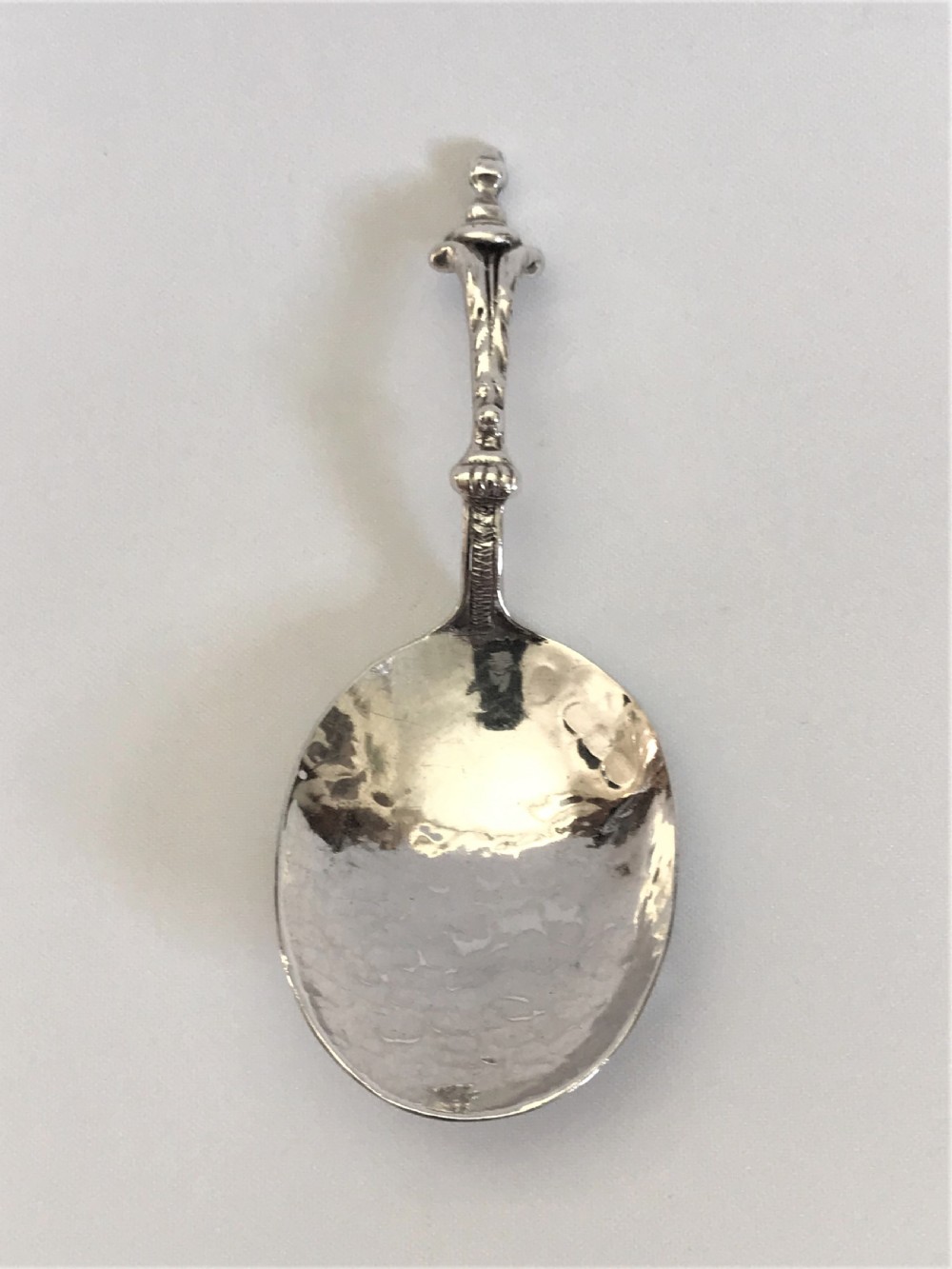 A rare Sybil Dunlop Arts & Crafts silver caddy spoon View III