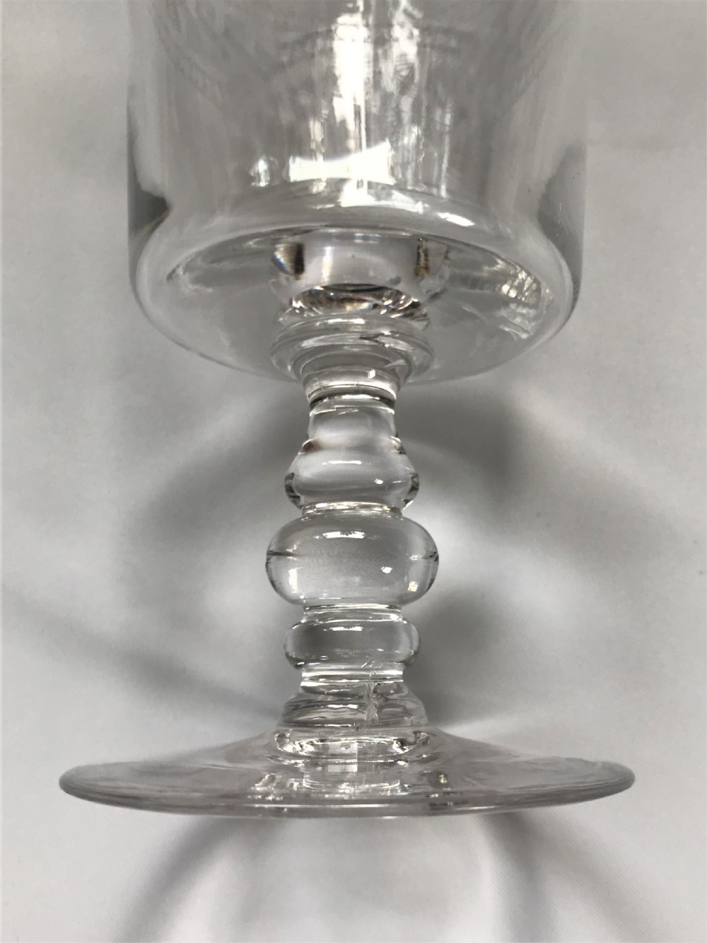 A good set of 4 etched wine goblets View VII