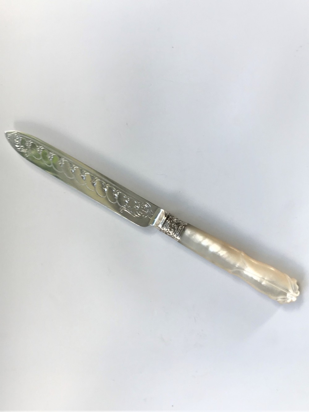 A superb Victorian silver bladed cake knife